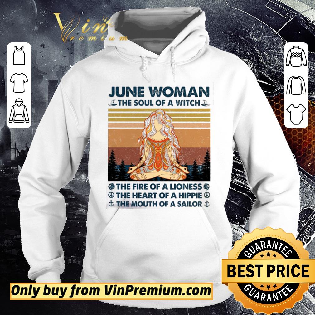 Official June Girl The Soul Of A Witch The Fire Of A Lioness The Heart Of A Hippie shirt