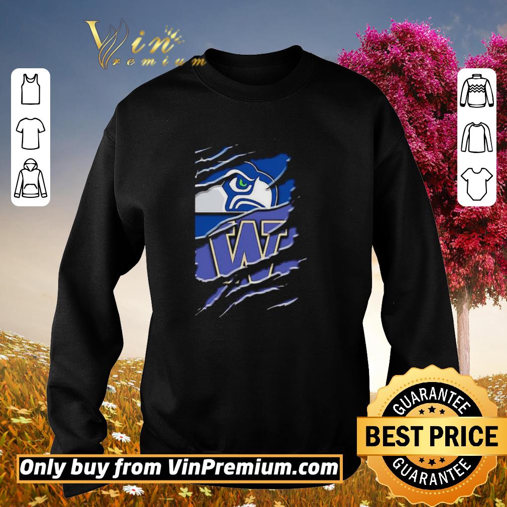Funny Seattle seahawks and washington huskies football shirt