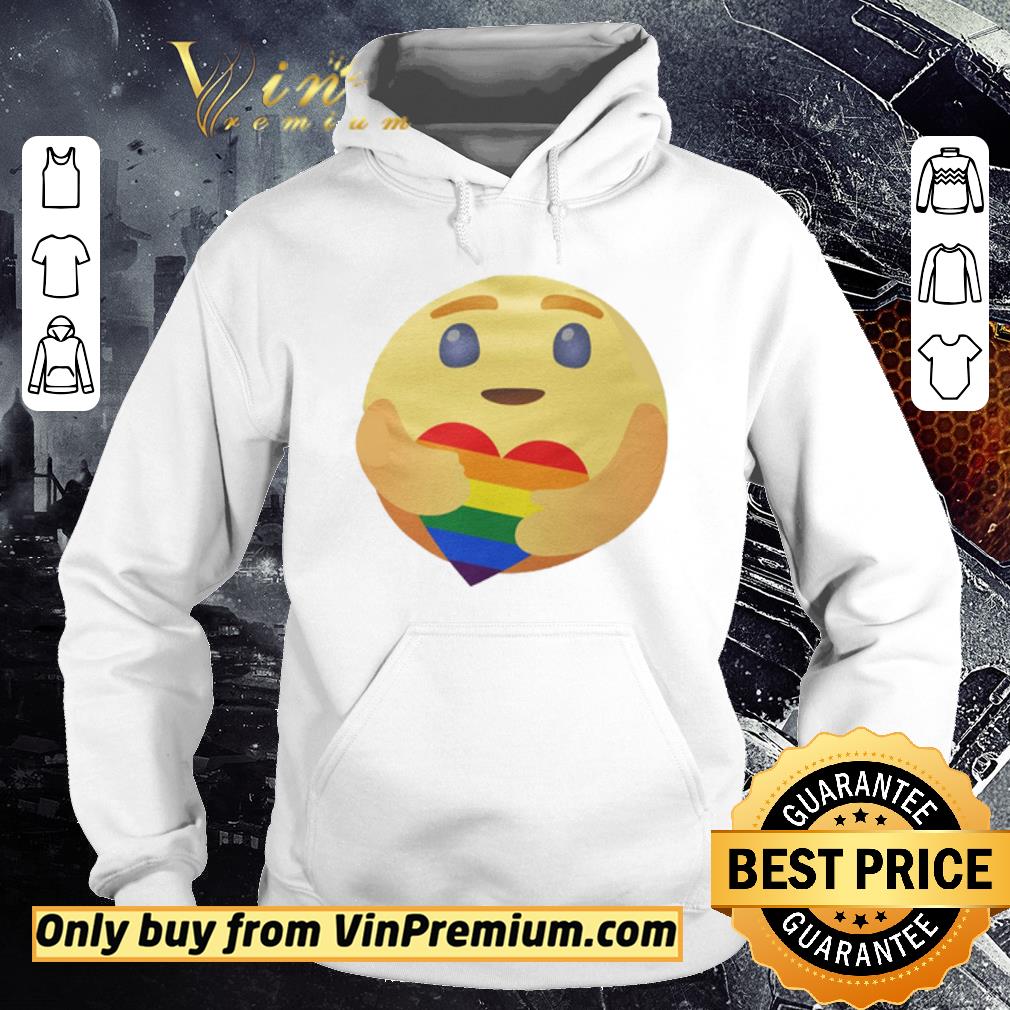 Official Facebook Care Emoji Hug Heart Rainbow Color shirt