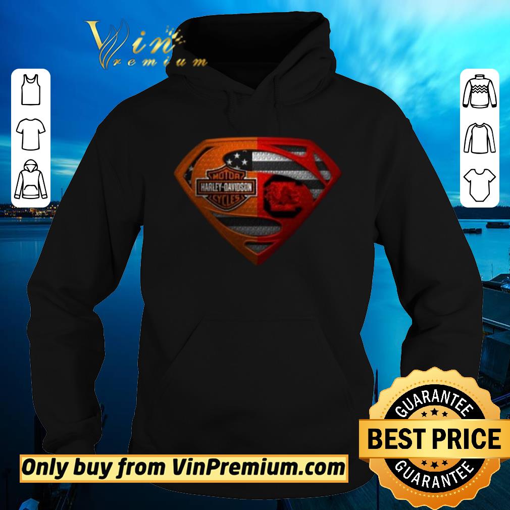 Superman Harley Davidson And South Carolina Gamecocks football shirt