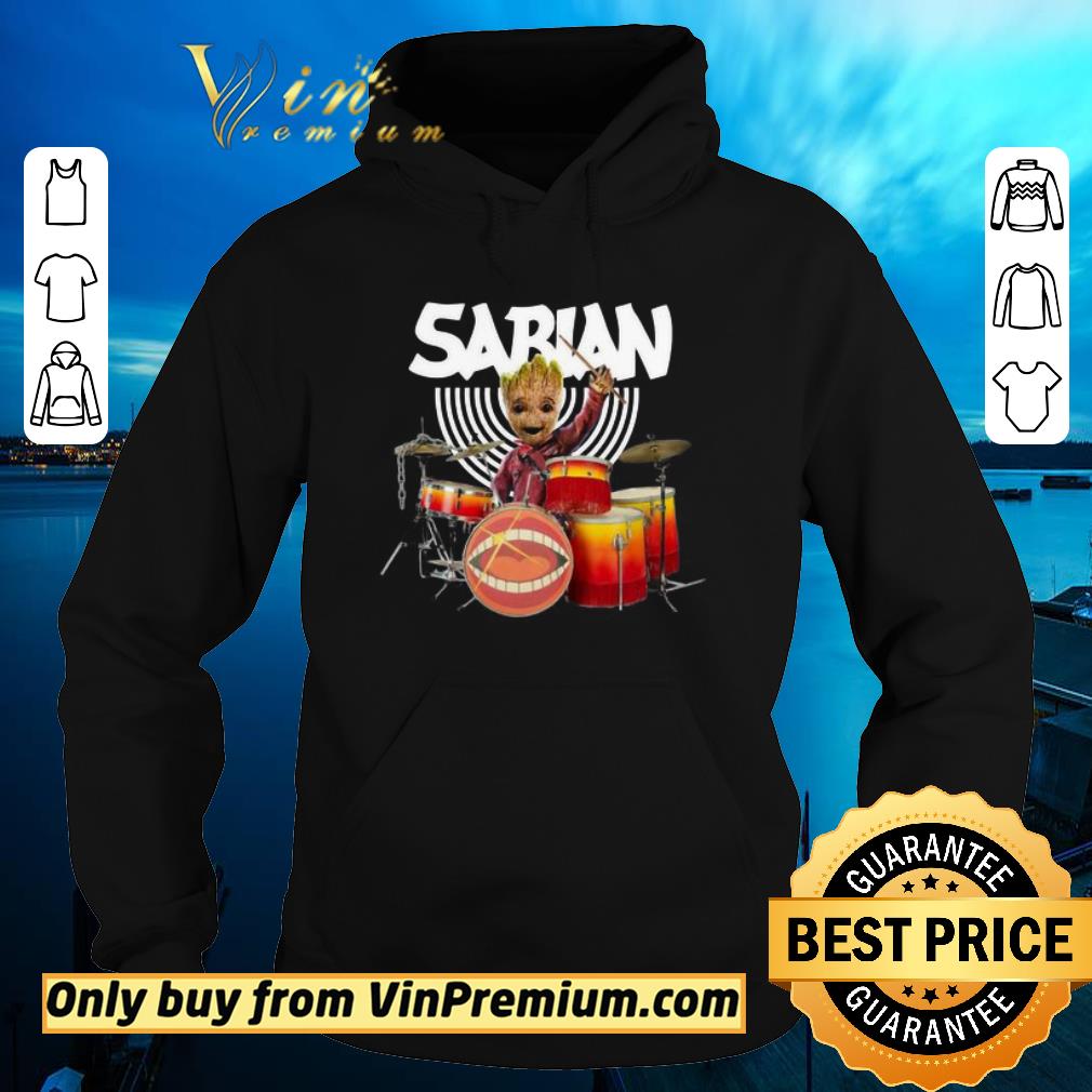 Funny Baby Groot Playing Drum Sabian shirt