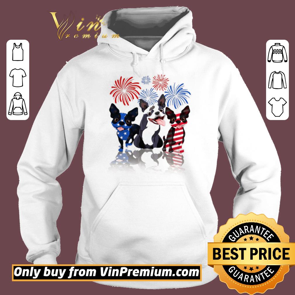 Funny Boston Terrier Happy 4th Of July American Flag shirt