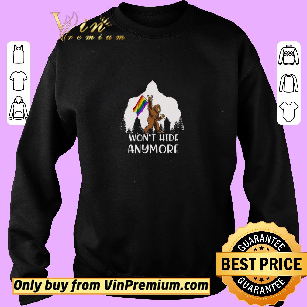 Premium Lgbt Bigfoot Rock And Roll Won't Hide Anymore shirt