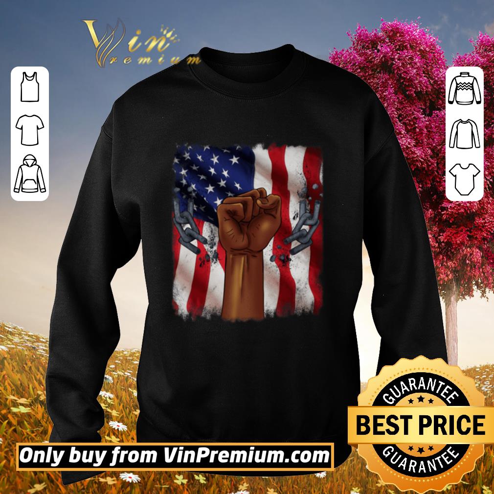 Funny American flag The fist broken chain shirt