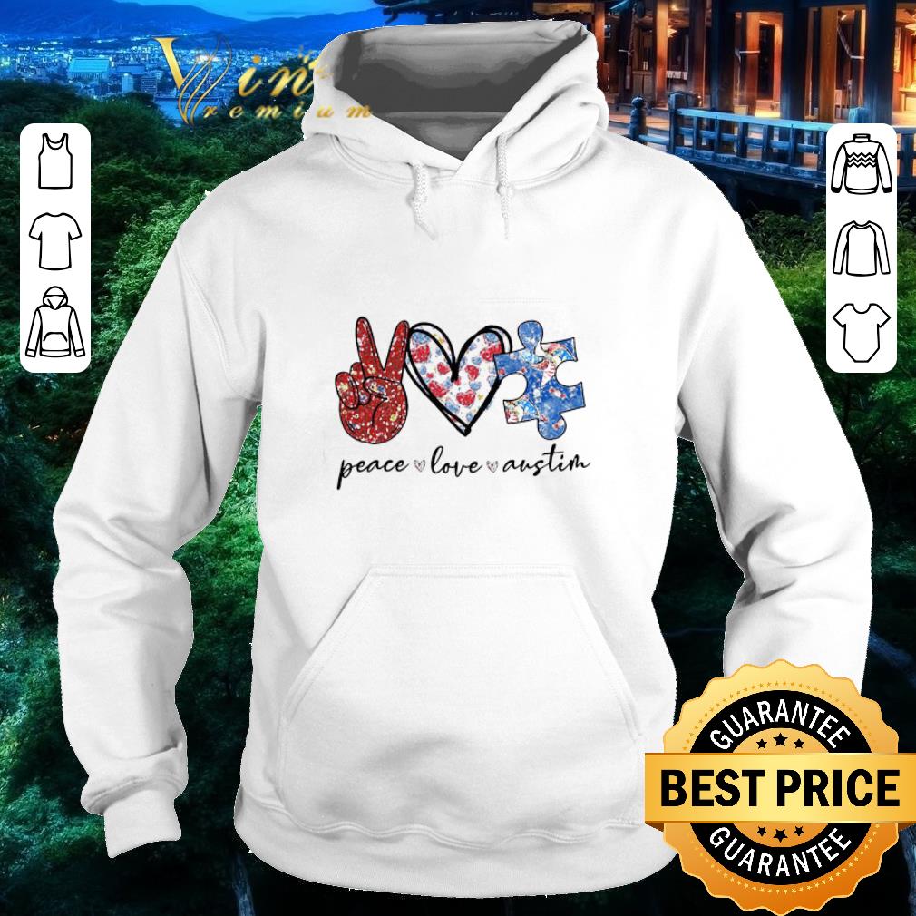 Original Glitter Peace Love Autism Awareness Puzzle shirt