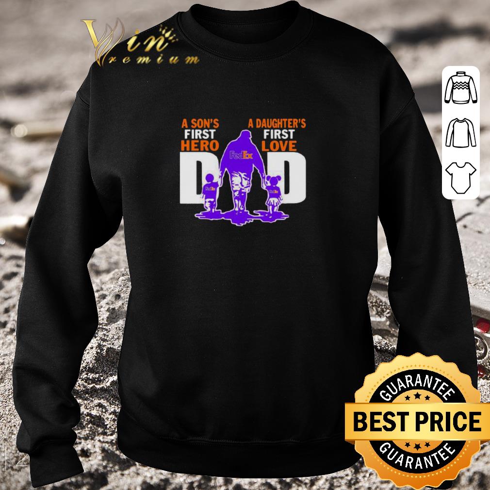Funny A Son’s First Hero A Daughter’s First Love Dad FedEx Father's Day shirt 5 Funny A Son’s First Hero A Daughter’s First Love Dad FedEx Father's Day shirt