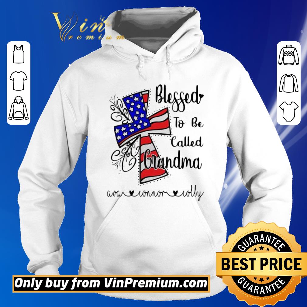 Funny Blessed to be called grandma American flag veteran Independence day shirt