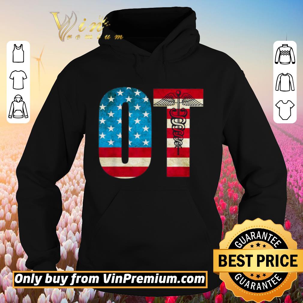 Funny Occupational Therapist Caduceus American Flag shirt