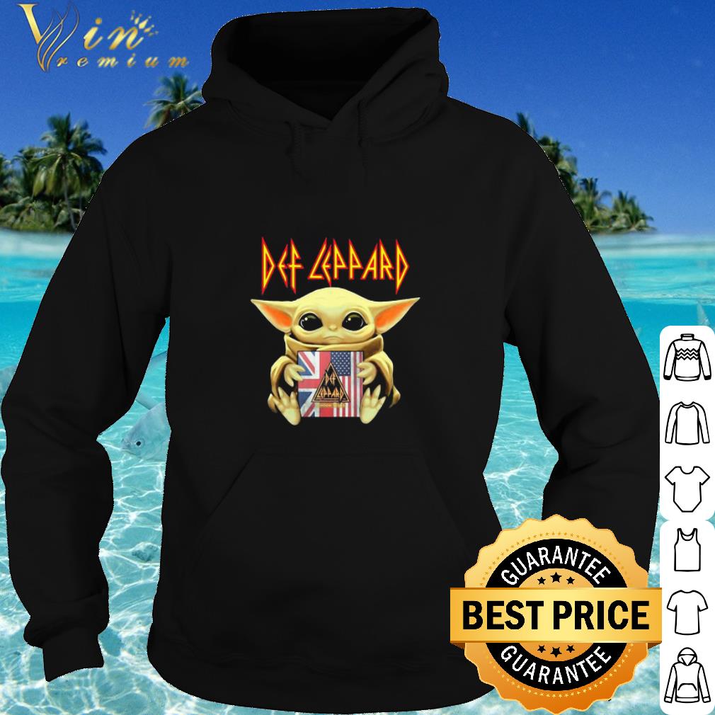 Best Star Wars Baby Yoda Hug Def Leppard American Flag shirt