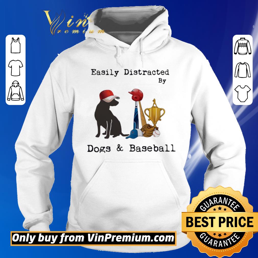 Funny Easily Distracted By Dogs & Baseball shirt