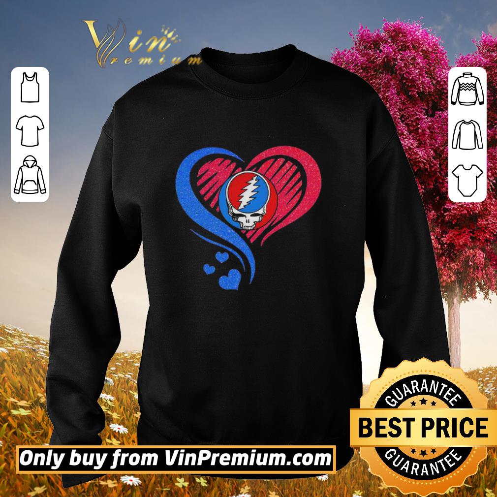 Official Love grateful dead skull heart diamond shirt