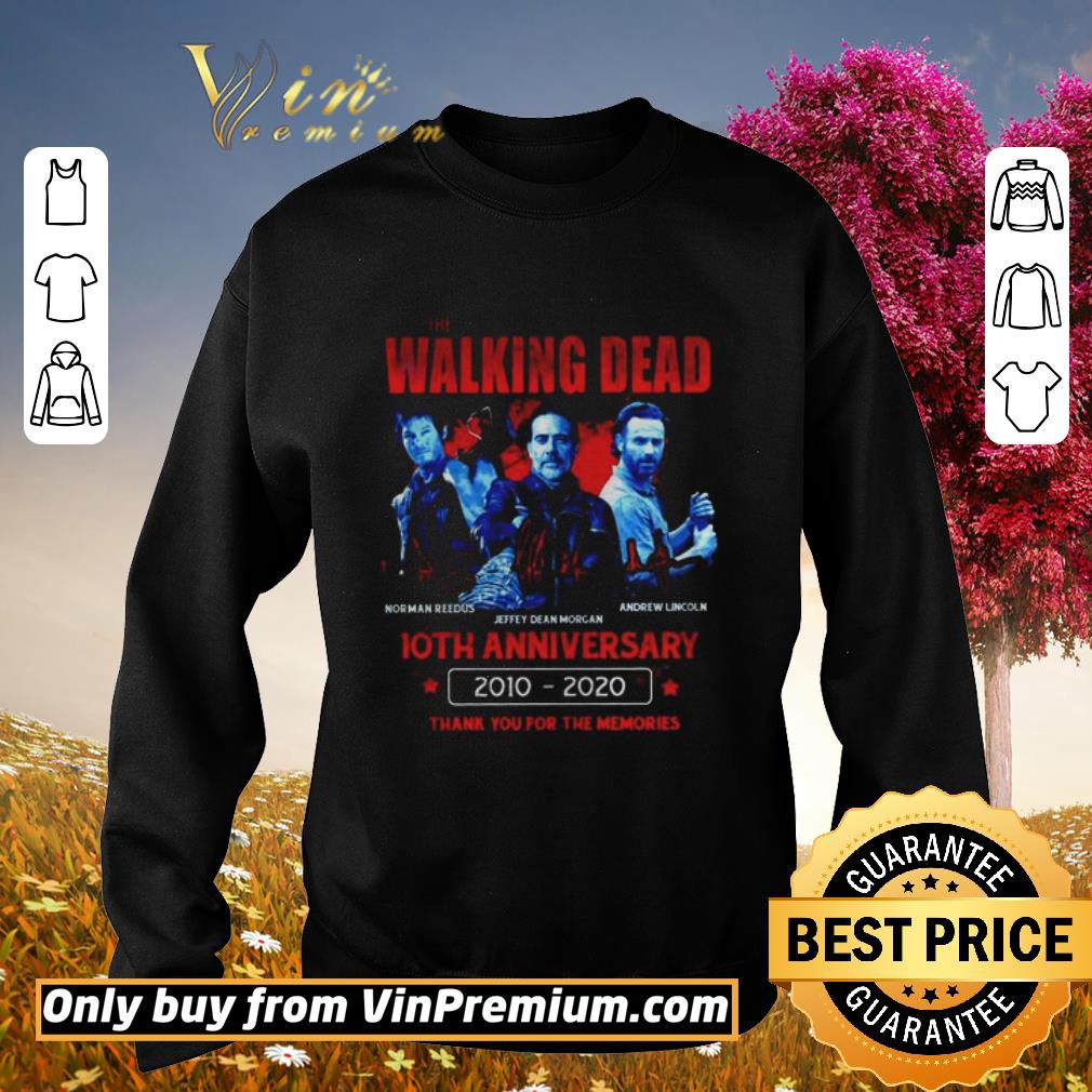 Official The Walking Dead 10th anniversary 20102020 thank you for the memories shirt