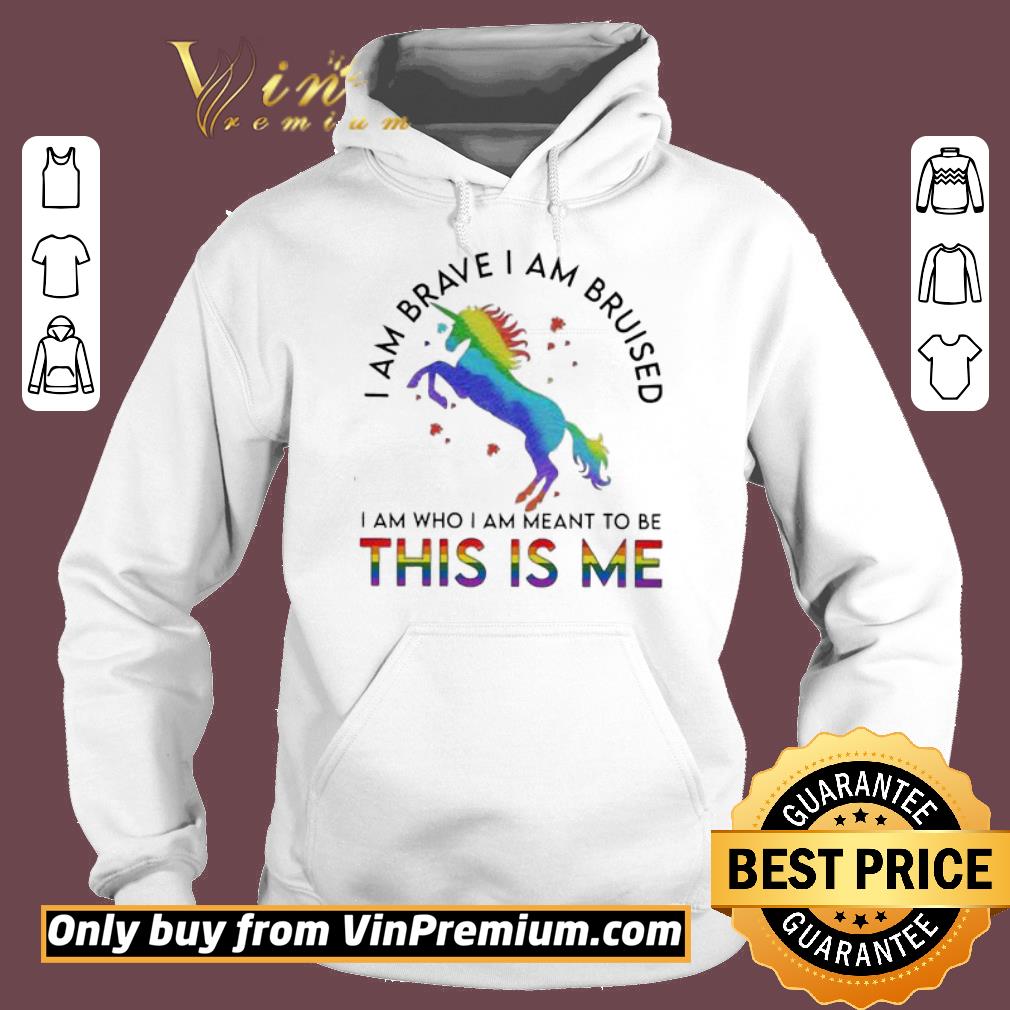 Premium LGBT Unicorn I am brave I am bruised shirt 5 Premium LGBT Unicorn I am brave I am bruised shirt