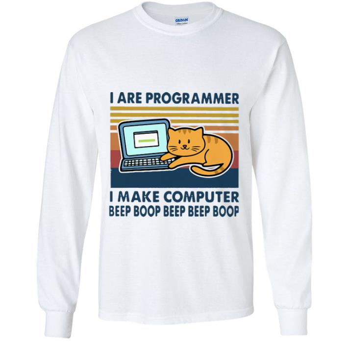 Premium Vintage Cat I Are Programmer I Make Computer Beep Boop Beep Boop shirt