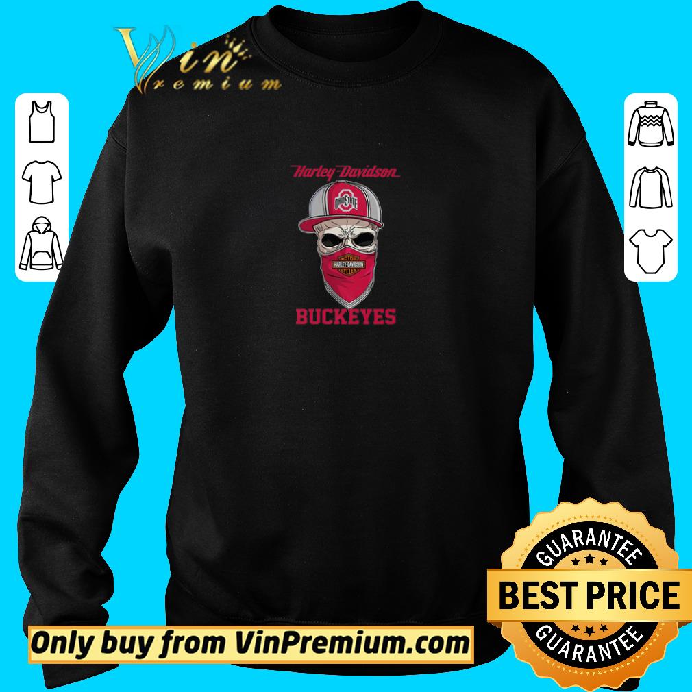 Official Skull Mask Motor Harley Davidson Cycles Ohio State Buckeyes shirt