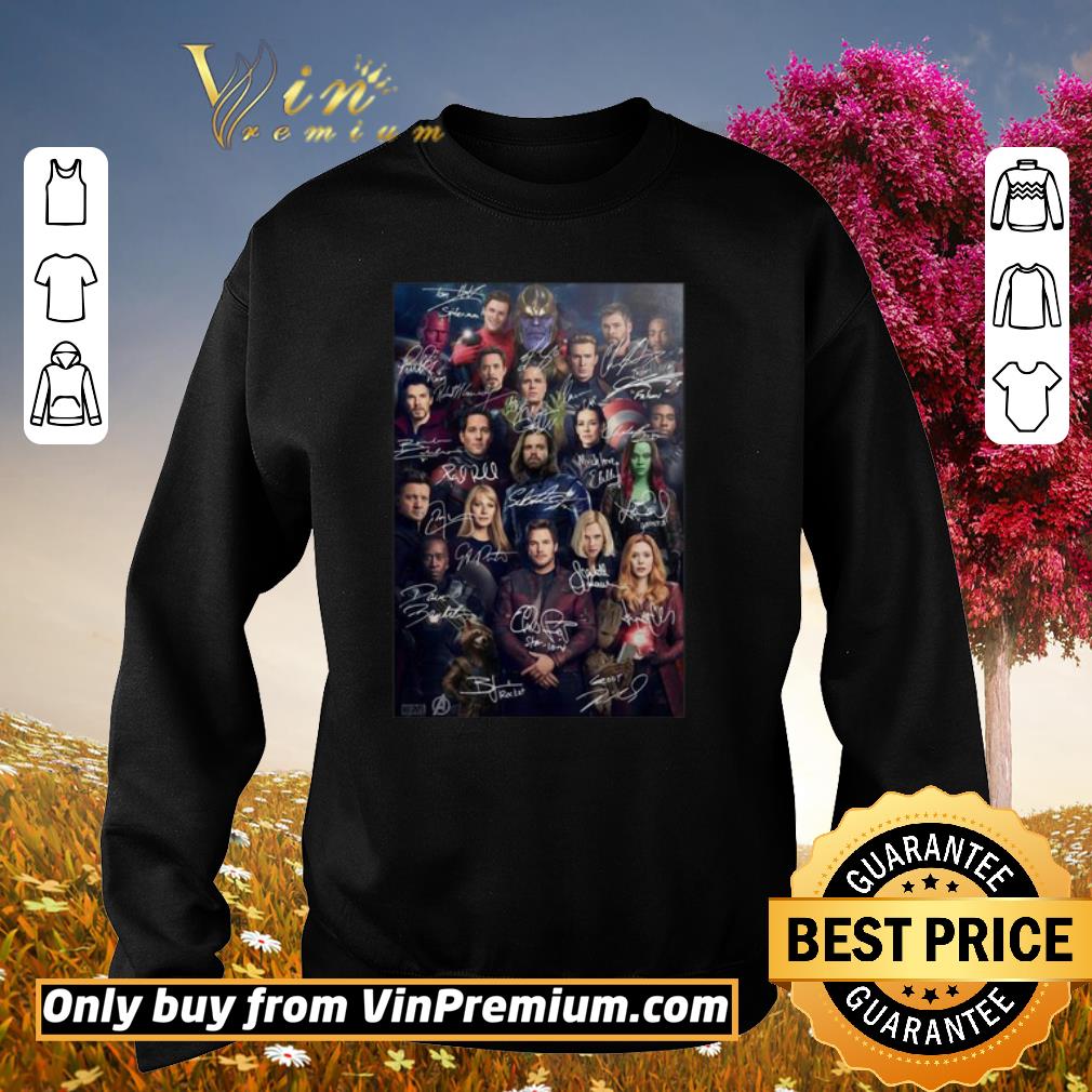 Official Marvel Avenger Endgame signatures Poster shirt 5 Official Marvel Avenger Endgame signatures Poster shirt