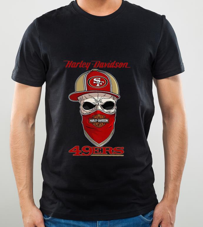 Premium Skull Mask Harley Davidson San Francisco 49ers shirt