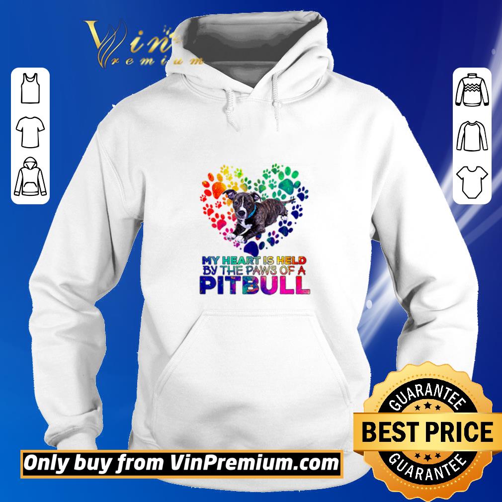 Official My Heart Is Held By The Paws Of A Pitbull Nice Dog shirt