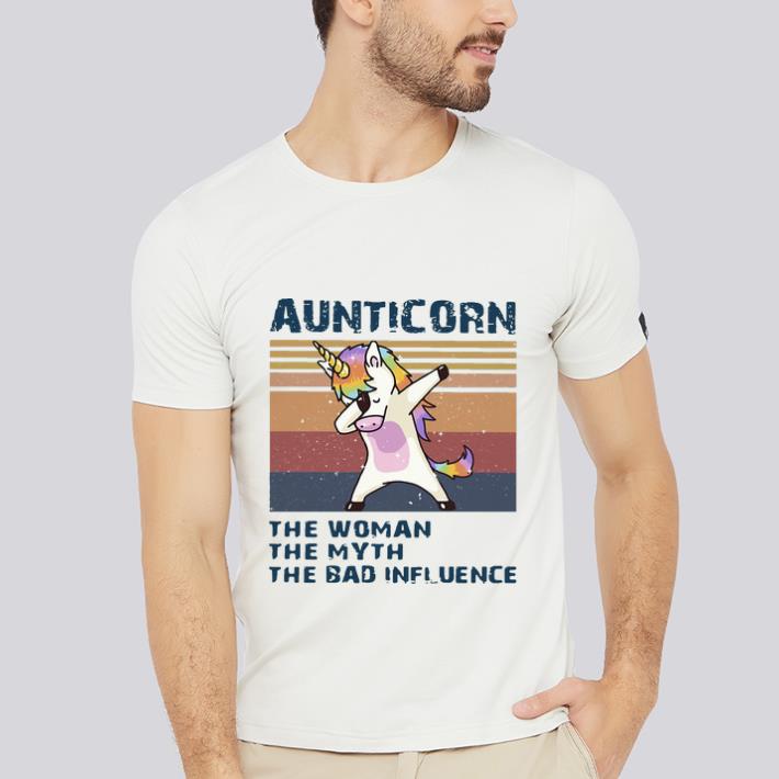 Hot Vintage Unicorn Dabbing Aunticorn The Woman The Myth The Bad Influence shirt 2