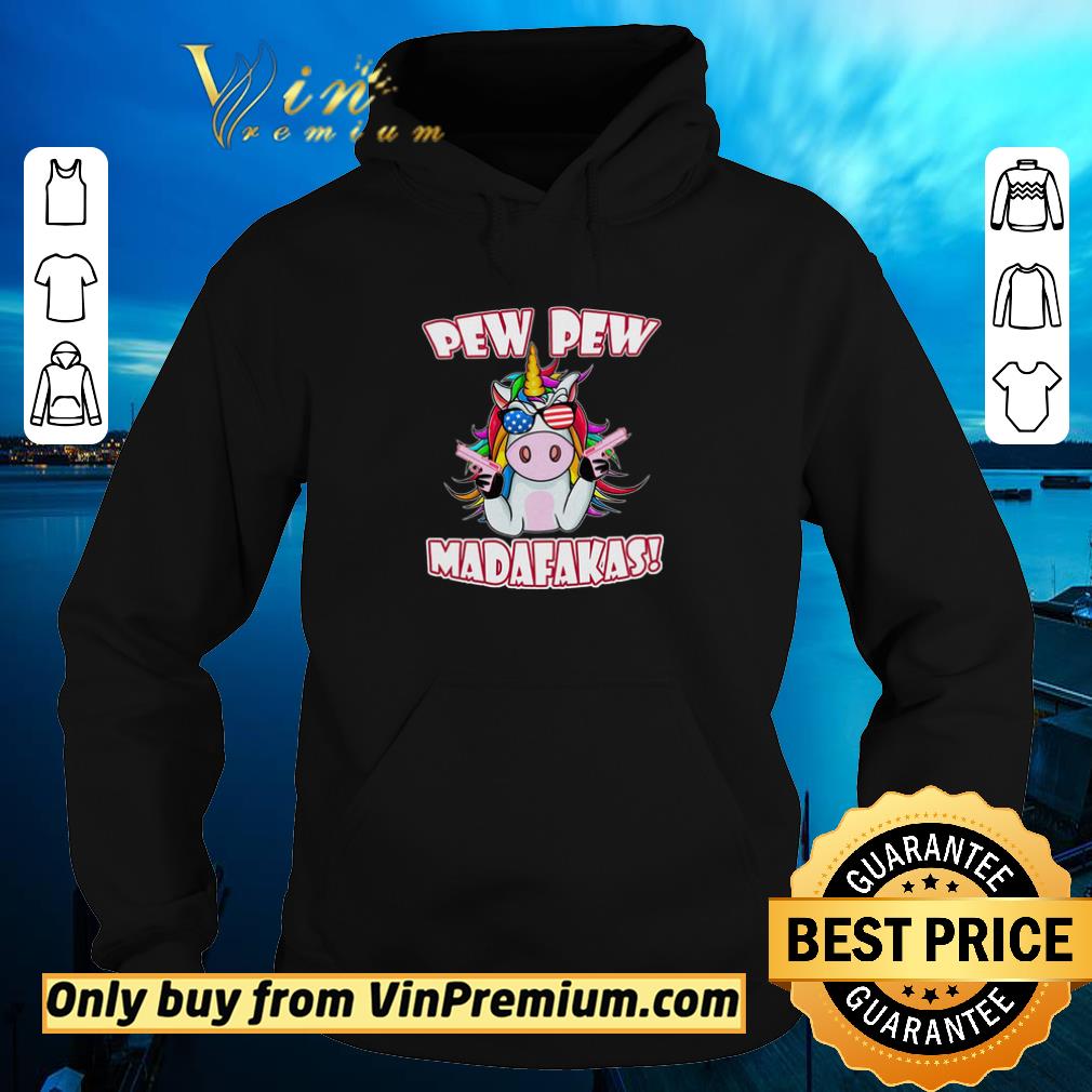 Premium Unicorn Pew Pew Madafakas American Flag Happy 4th Of July shirt