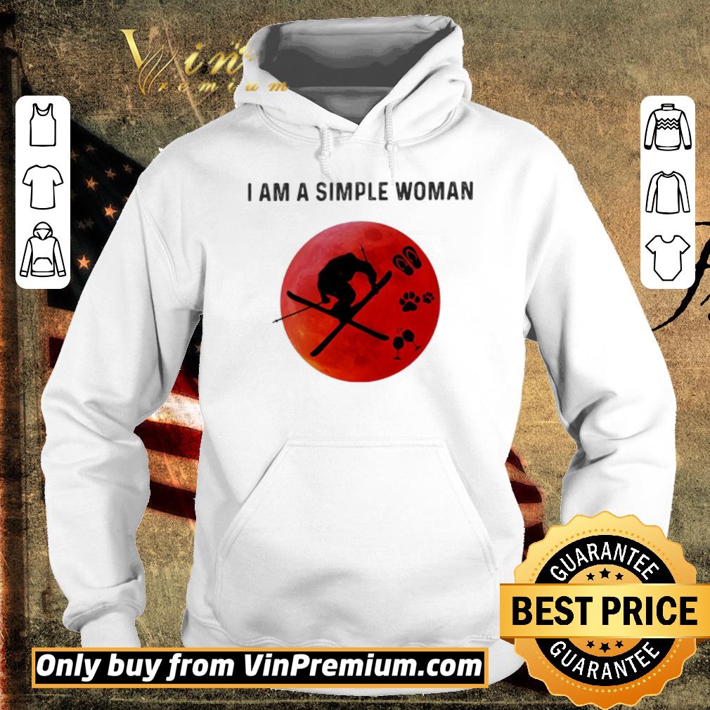 Funny I am a simple woman skiing paw wine shirt 5 Funny I am a simple woman skiing paw wine shirt