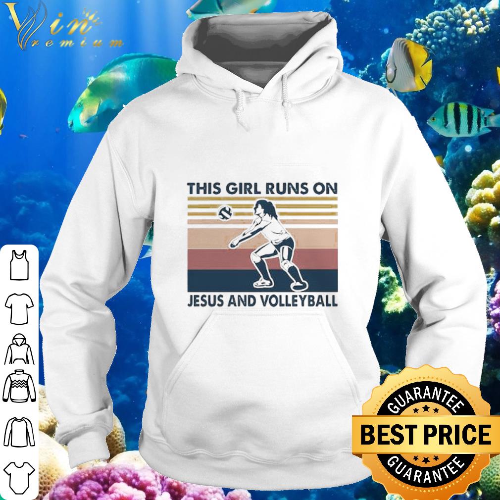 Official Vintage This Girl Runs On Jesus And Volleyball shirt
