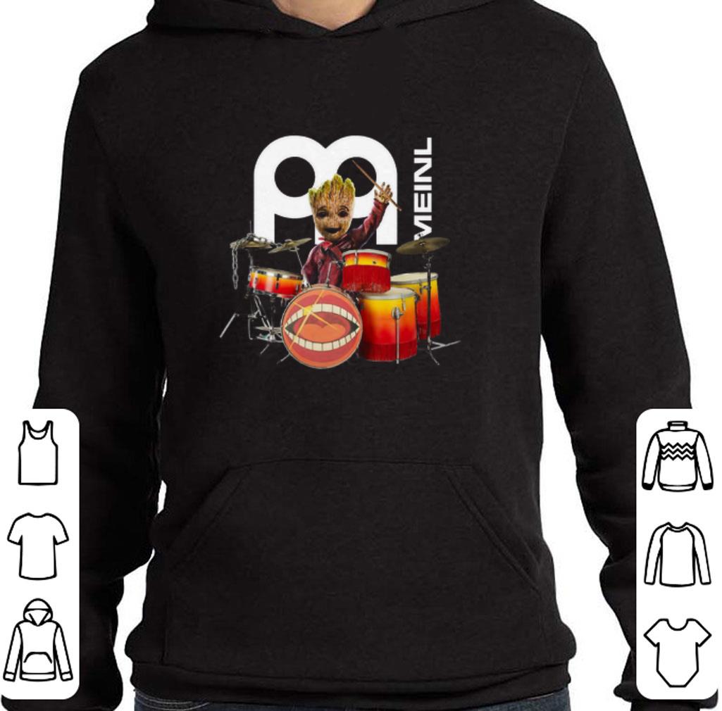 Funny Baby Groot Playing Drums Meinl Percussion logo shirt