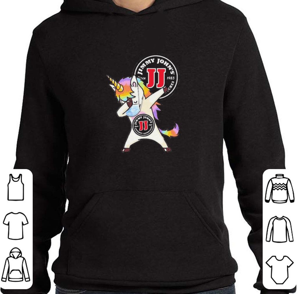 Funny Dabbing Unicorn Mask Jimmy John's Logo shirt