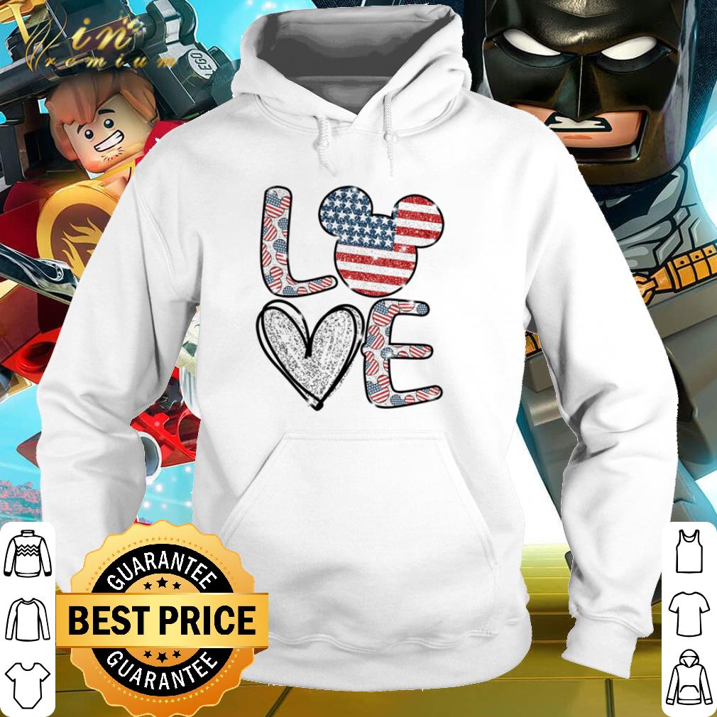 Premium Love Mickey Mouse American flag Independence day shirt