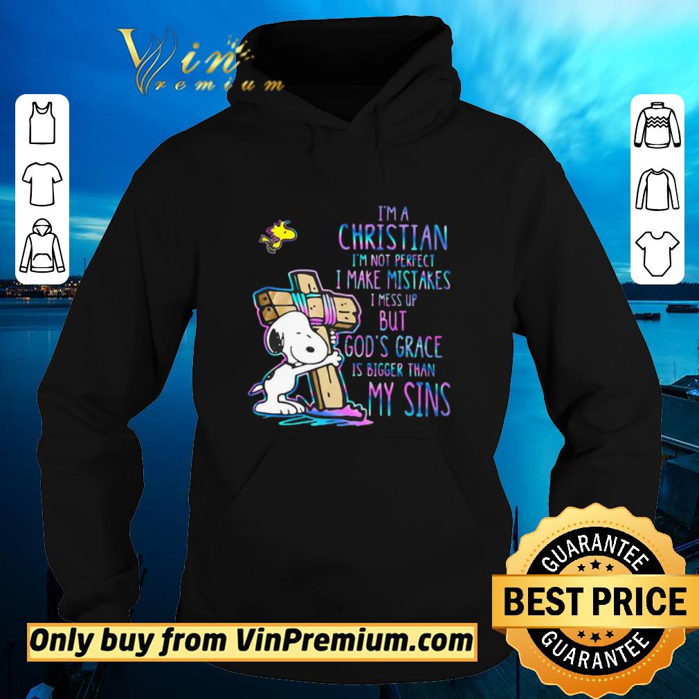 Premium Snoopy And Woodstock I’m Christian I’m Not Perfect I Make Mistakes shirt