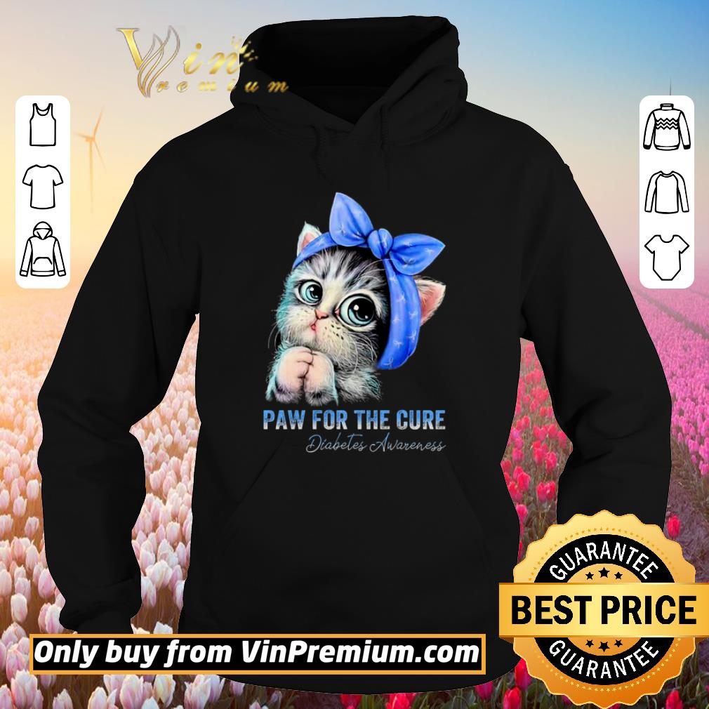Premium Cat Paw For The Cure Diabetes Awareness shirt