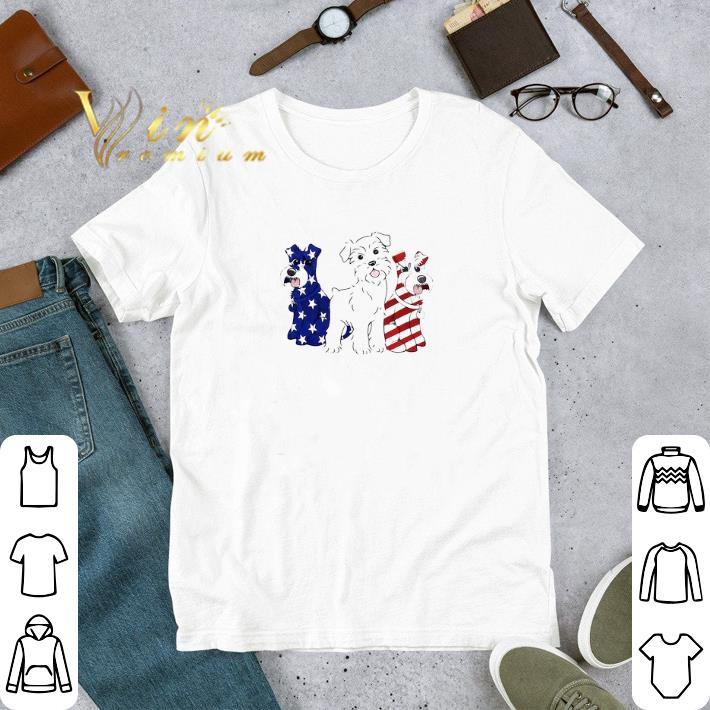 Hot Schnauzer Puppy Red Blue White American Flag 4th Of July shirt