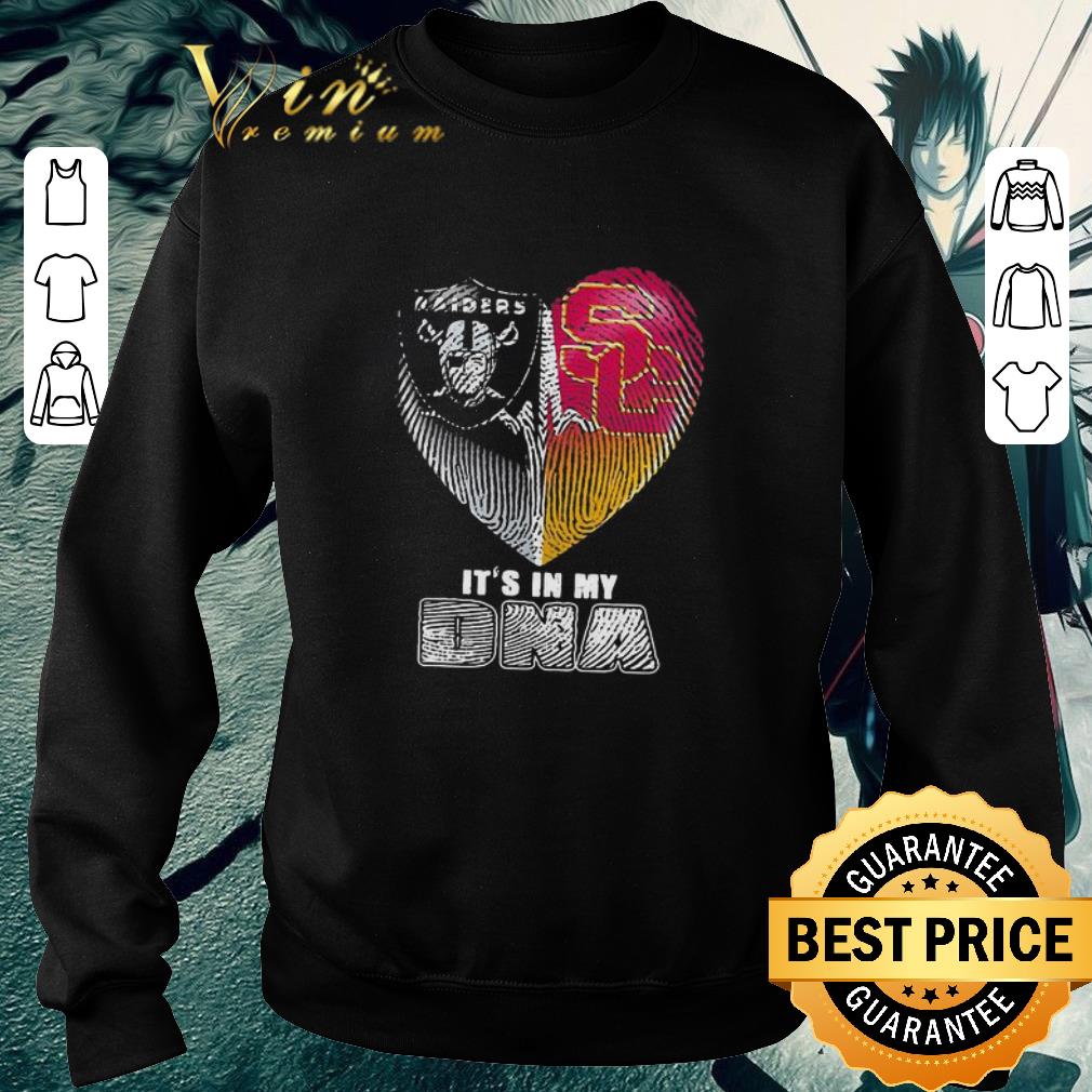 Official It’s In My DNA Oakland Raiders And USC Trojans Heartbeat shirt