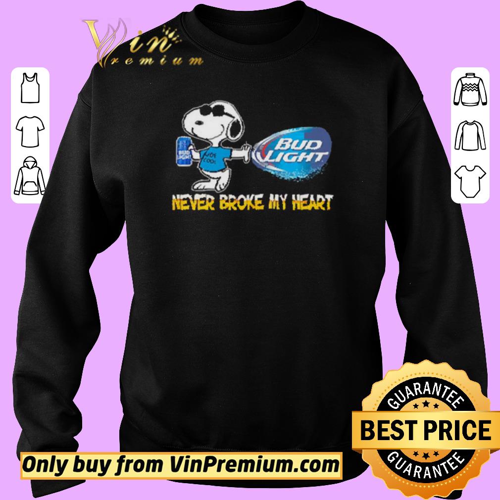 Hot Snoopy Bud light never broke my heart shirt