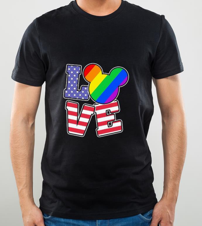 Premium LGBT Love Mickey Mouse American Flag Independence Day shirt