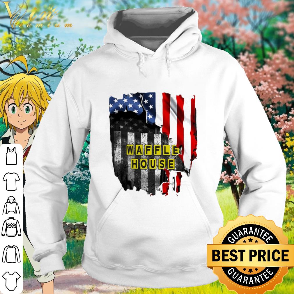 Premium Waffle House Logo Inside American Flag 4th Of July shirt