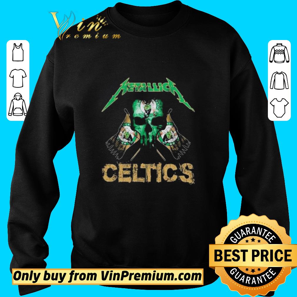 Official Skull metallica boston celtics flag shirt
