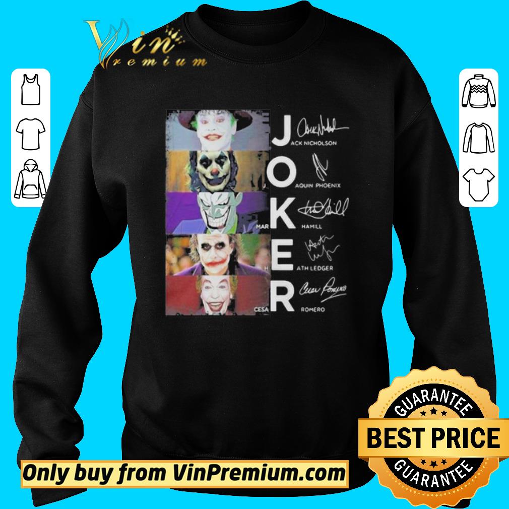 Premium Joker jack nicholson joaquin phoenix mark hamill heath ledger cesar romero signatures shirt