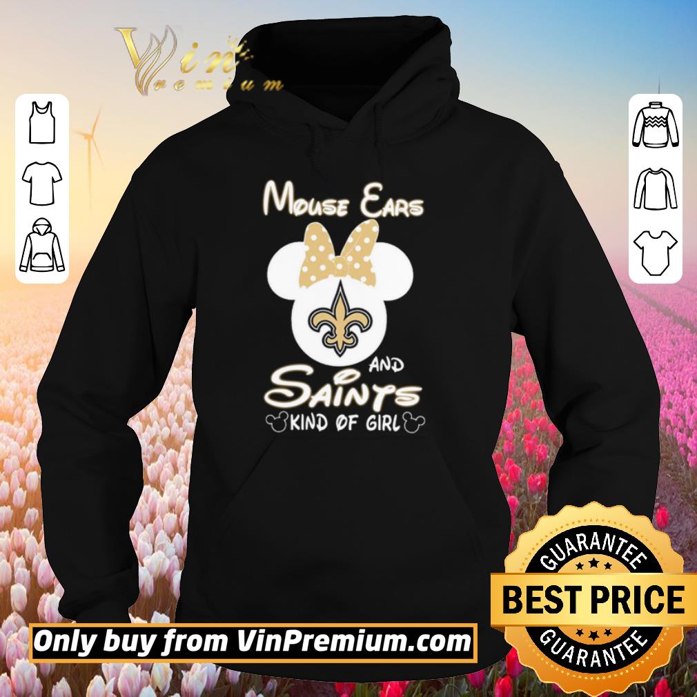 Funny Mouse ears and New Orleans Saints kind of girl shirt