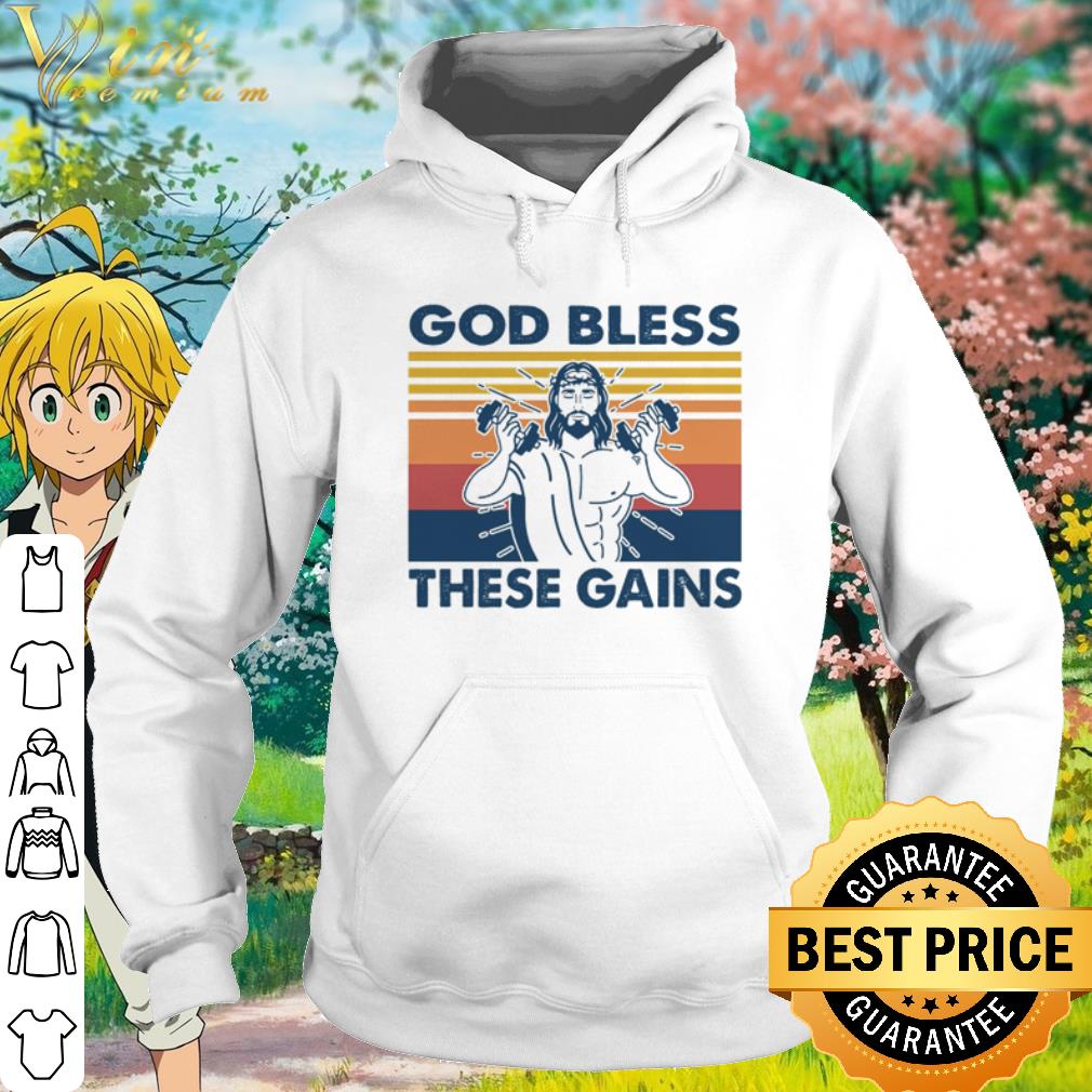 Official Jesus God Bless These Gains Vintage shirt 5 Official Jesus God Bless These Gains Vintage shirt