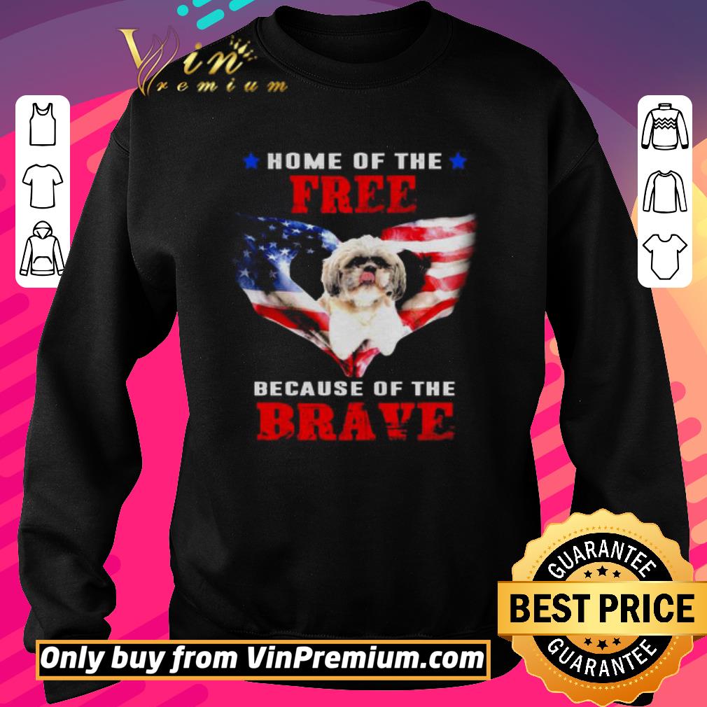 Official Dog America Flag Home Of The Free Because Of The Brave shirt