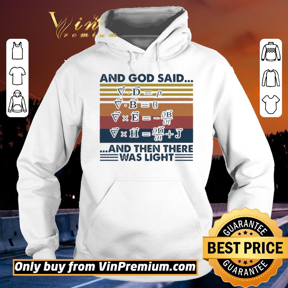 Official Math and god said and then there was light vintage shirt
