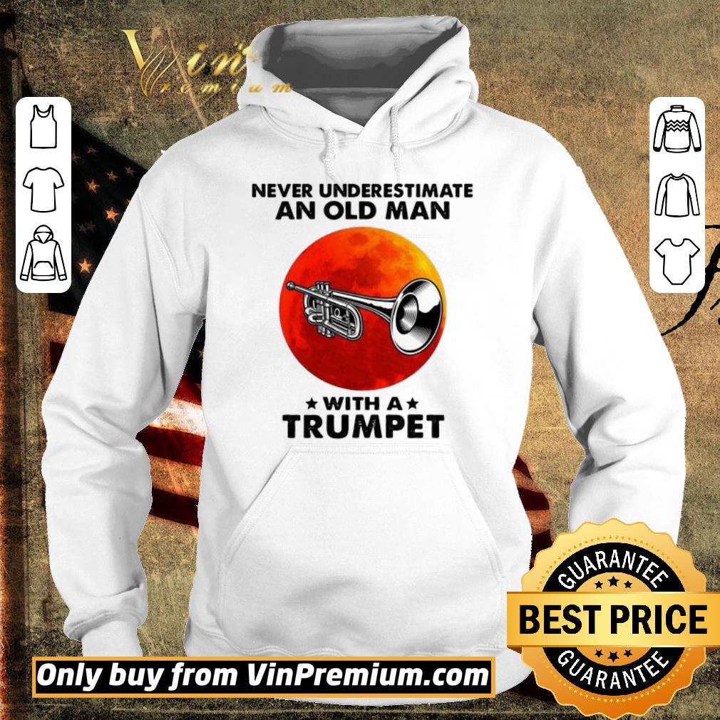 Official Never underestimate an old man with a Trumpet red moon shirt