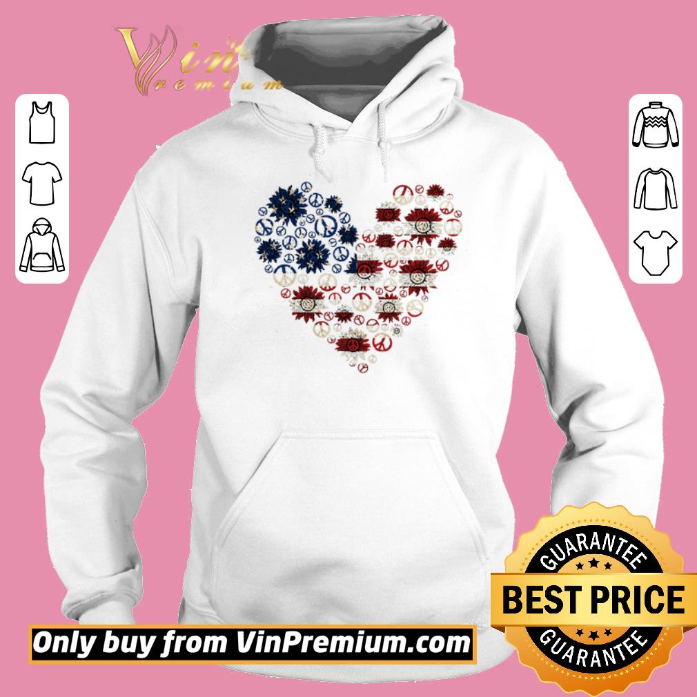 Premium Heart Peace Sunflower American Flag shirt 5 Premium Heart Peace Sunflower American Flag shirt