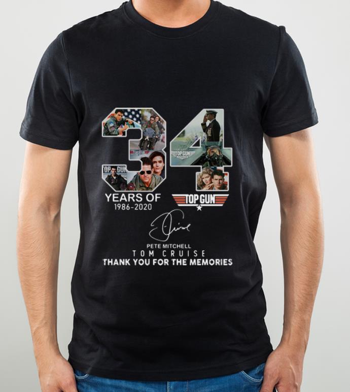 Official 34 Years Of Top Gun Pete Mitchell Tom Cruise Thank You For The Memories shirt