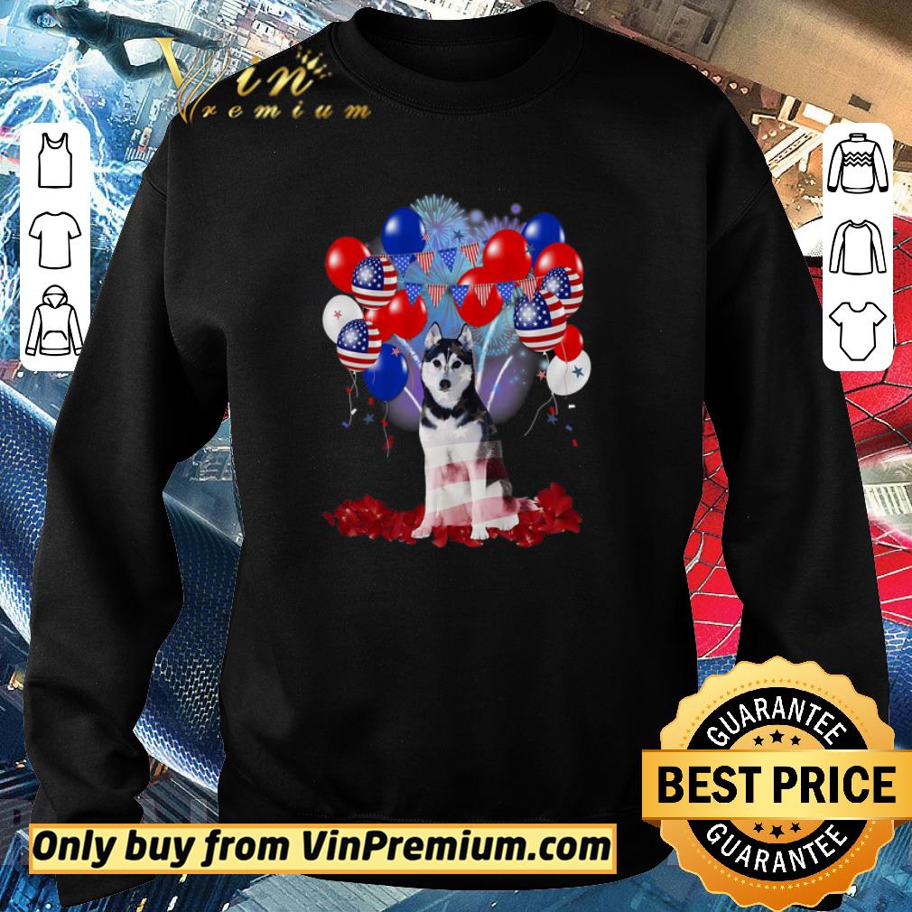Official Husky Happy 4th July American Balloons Flag Dog shirt 3 Official Husky Happy 4th July American Balloons Flag Dog shirt