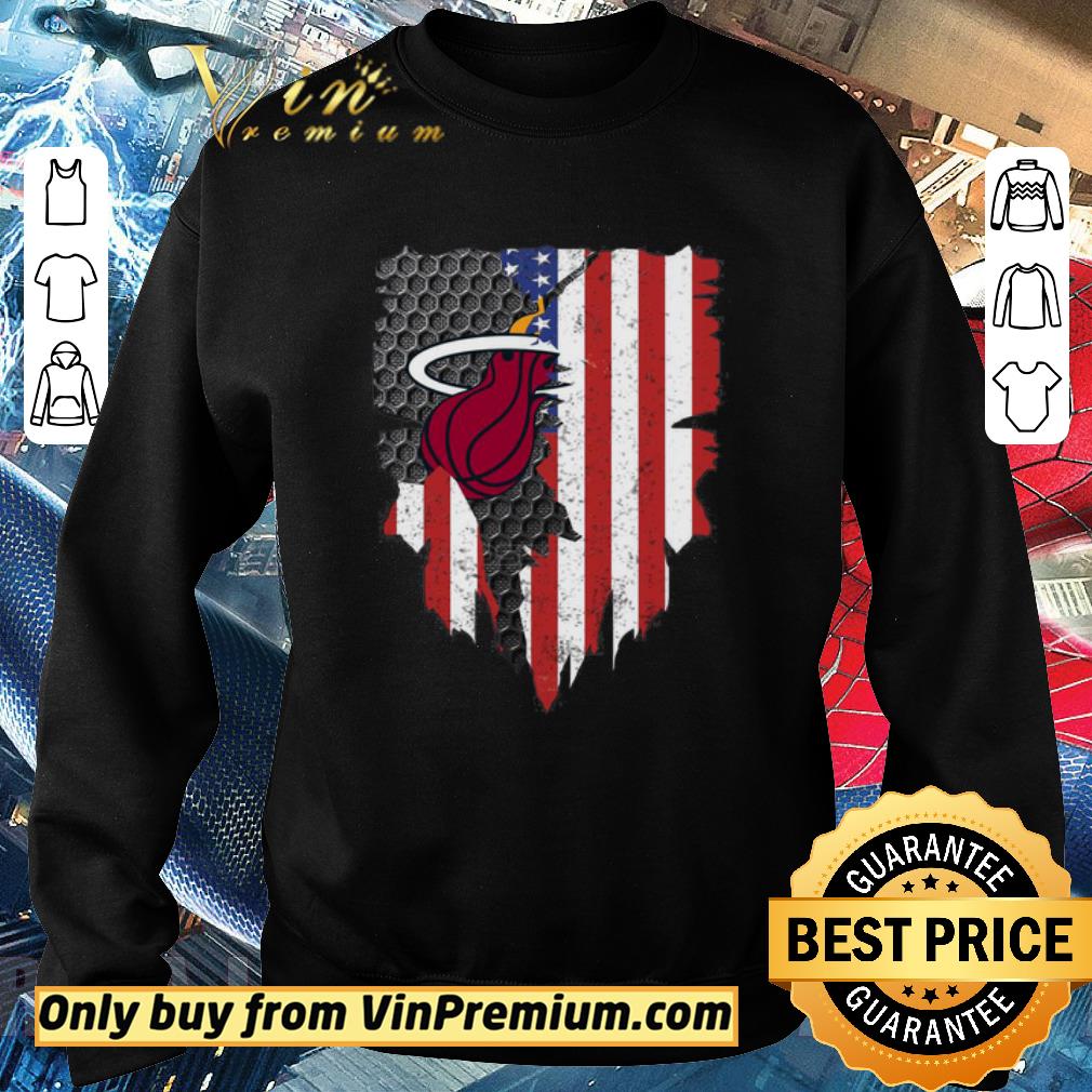 Premium Miami Heat Inside American Flag shirt