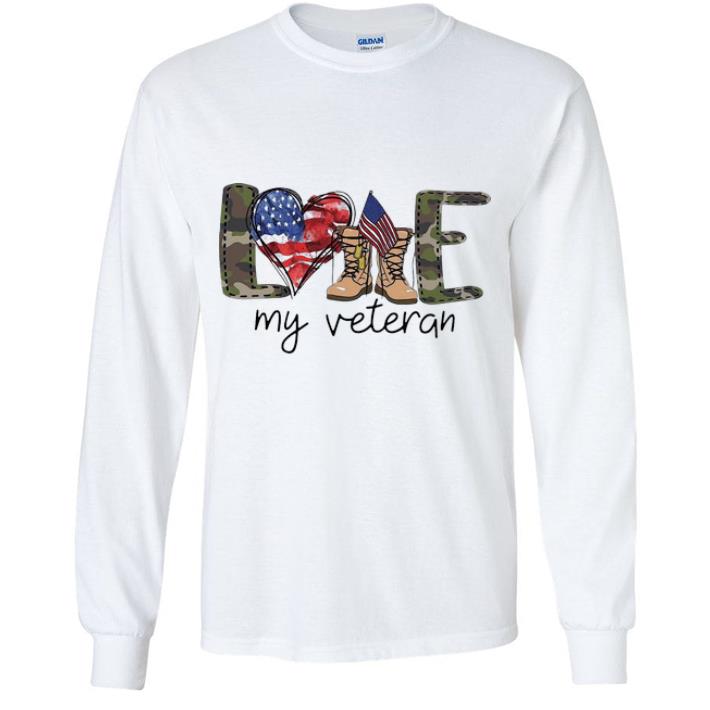 Hot Love My Veteran Boots American Flag shirt