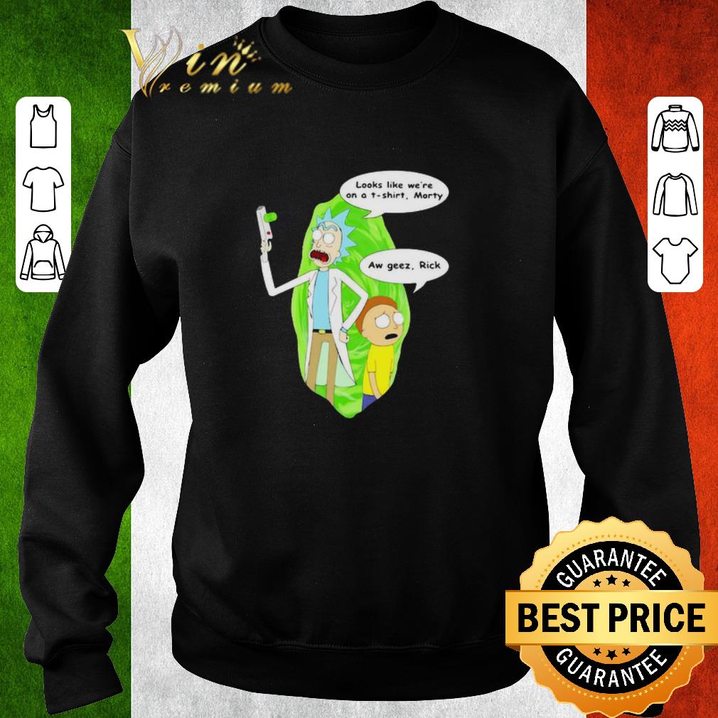 Nice Looks Like We’re On A T-shirt Morty Aw Geez Rick Sanchez shirt
