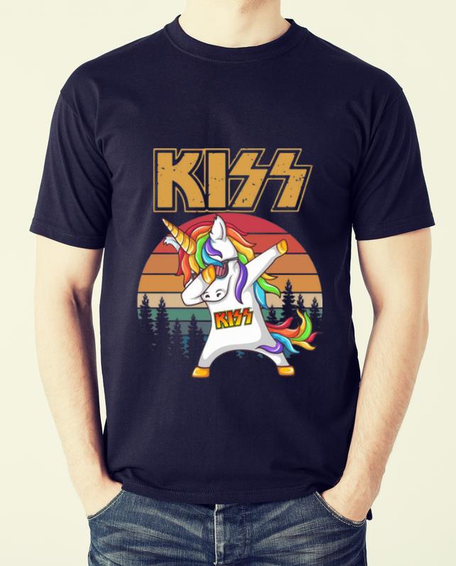 Official Vintage Unicorn Dabbing Kiss Band shirt 2